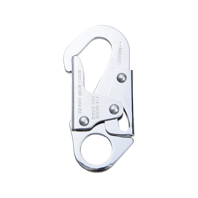 In che modo il meccanismo a doppia chiusura migliora la sicurezza e la protezione di un moschettone zincato?